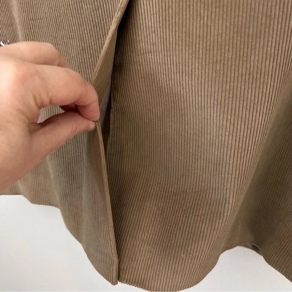 Stafford Mens Corduroy Blazer Jacket Size 44R Tan Academia Retro Lined Vent
